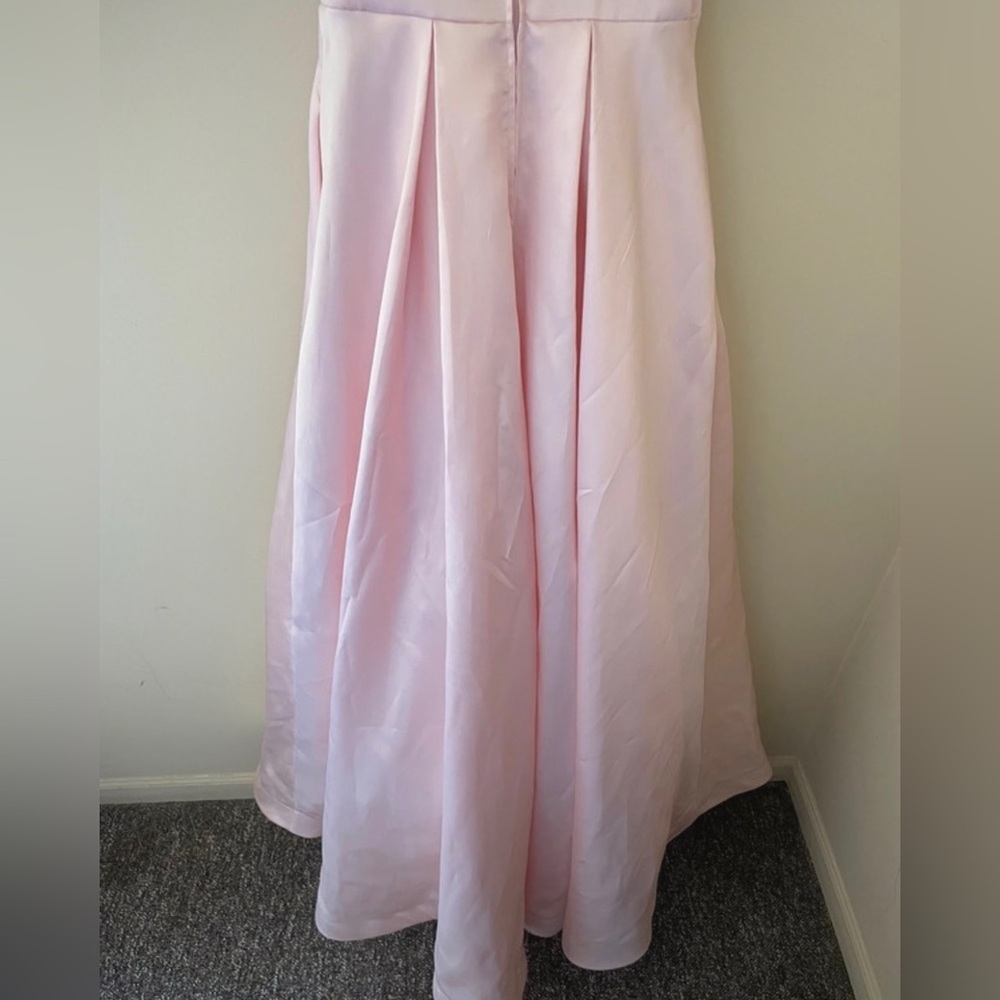 Windsor Satin Pink Sweetheart Neck Aline Ballgown with Reinforced Hem - Picture 8 of 8